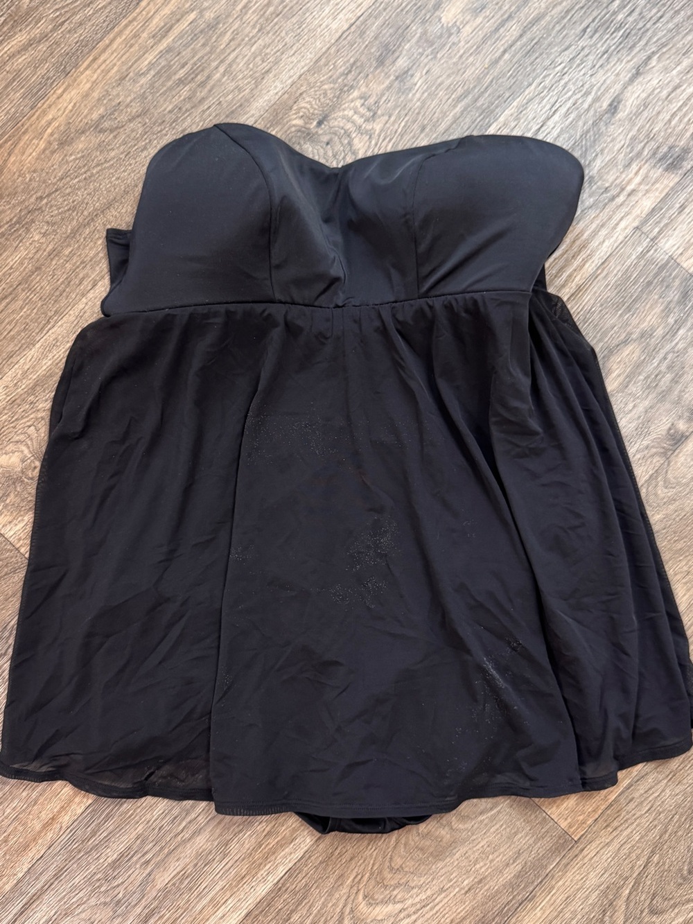Lane Bryant Black Strapless Swimdress